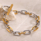 Stainless Steel Color-block Bracelet High-end And Niche-style Chain