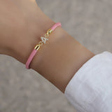 Colorful Braided Bracelet With Diamond-encrusted 26-letter Charm