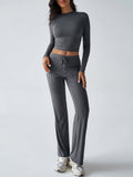 Sports Yoga Style Long-sleeved Straight Pants Casual Suit