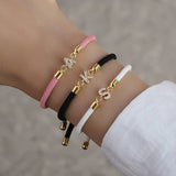Colorful Braided Bracelet With Diamond-encrusted 26-letter Charm