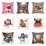 Cartoon Dog Pillow Cover Peach Skin