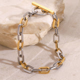 Stainless Steel Color-block Bracelet High-end And Niche-style Chain