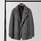 Men's Business-Style Double-Faced Wool Coat Korean-Style Wool Overcoat