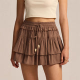 New High-waisted Liner Shorts With A Drawstring Skirt-trousers Design