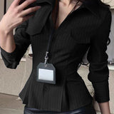 Casual Resort Button-Down Long-Sleeve Shirt Top For Women