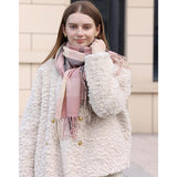 Couple Winter Scarf - Thick Warm Polyester Tassel Shawl Wrap, 180x70cm Unisex Scarves For Women & Men, Christmas Thanksgiving Gift