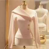 Women's One Off Shoulder Y2K Blouse, Long Sleeve Slim Fit Elegant Top