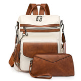 Retro Versatile Women's Backpack With Two-tone Fringe