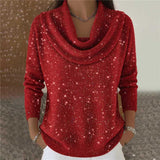 Women Soft-Shine Relaxed Round Neck Knit Sweater