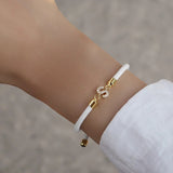 Colorful Braided Bracelet With Diamond-encrusted 26-letter Charm