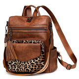 Retro Versatile Women's Backpack With Two-tone Fringe