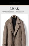 Men's Business-Style Double-Faced Wool Coat Korean-Style Wool Overcoat