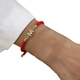 Colorful Braided Bracelet With Diamond-encrusted 26-letter Charm