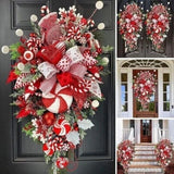 Christmas Wreath Candy Upside Down Tree Garland Artificial Xmas Ornament Hpme Porch Window Door Wall Hanging Decoration