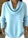 Women Soft-Shine Relaxed Round Neck Knit Sweater