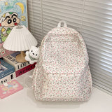Japanese-style Floral Print Soft-girl Backpack For Girls